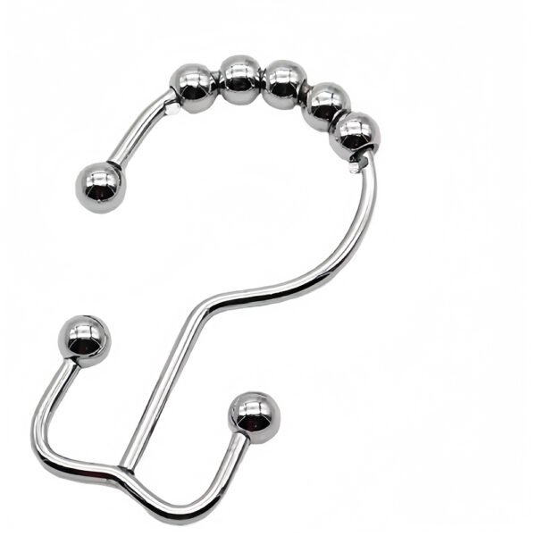 Five-Bead Stainless Steel Shower Curtain Hooks - Image 2