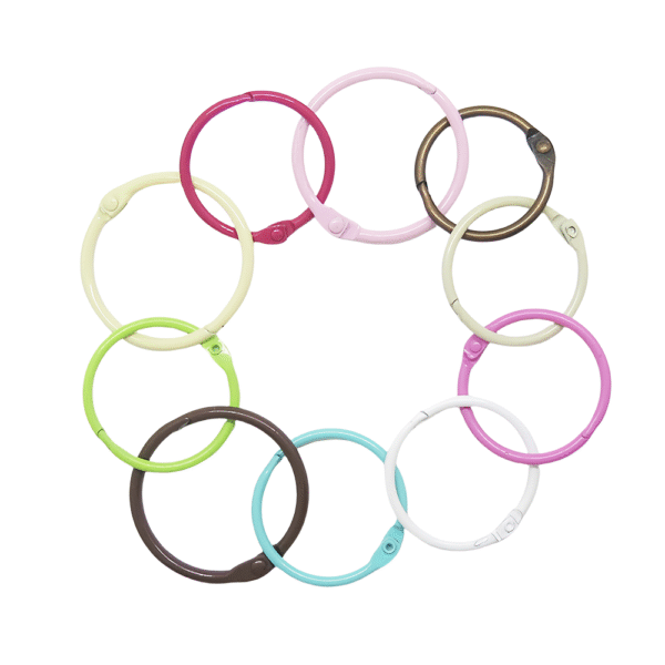 Colored Metal Loose Leaf Binder Rings