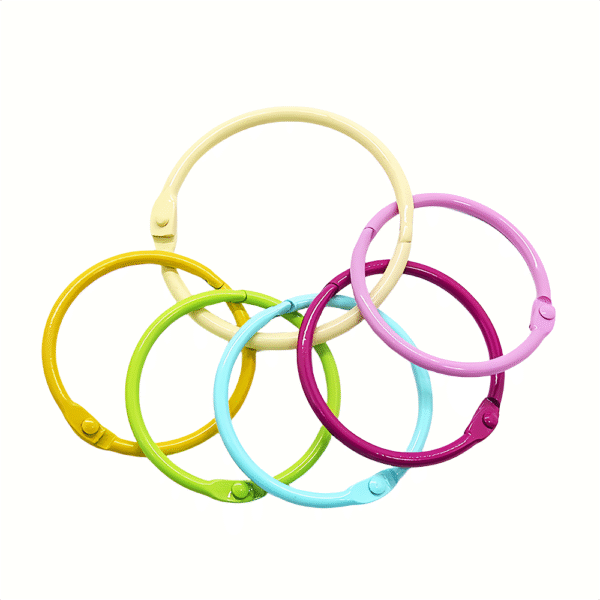 Colored Metal Loose Leaf Binder Rings - Image 5