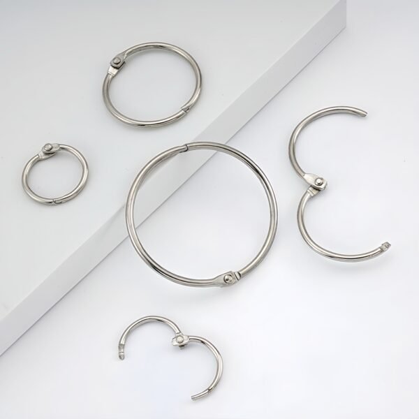 Silver Metal Loose Leaf Binder Rings - Image 2