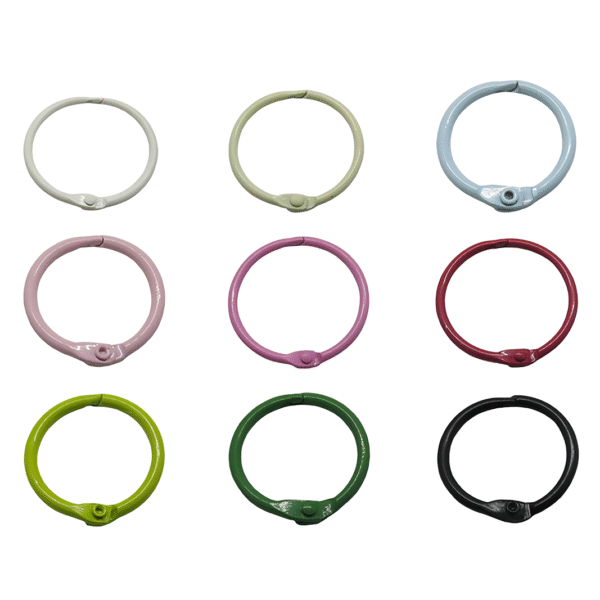 Colored Metal Loose Leaf Binder Rings - Image 2