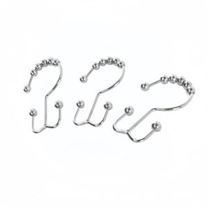 Five-Bead Stainless Steel Shower Curtain Hooks