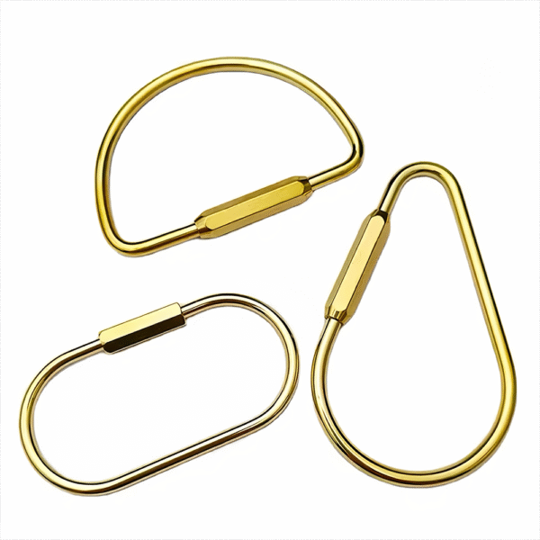 Simple brass O-shaped buckle, water drop buckle, D-shaped buckle - Image 2