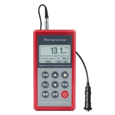 XRF spectrometer measuring plating thickness on metal hardware